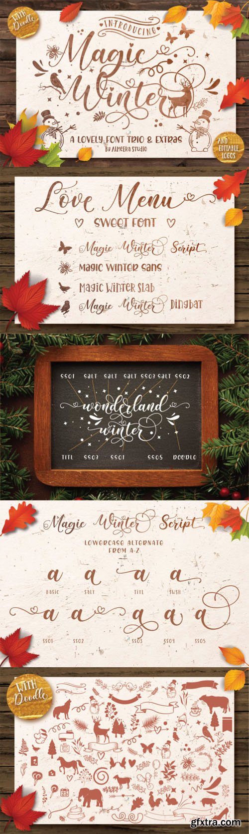 Magic Winter - Lovely Font Trio + Extras