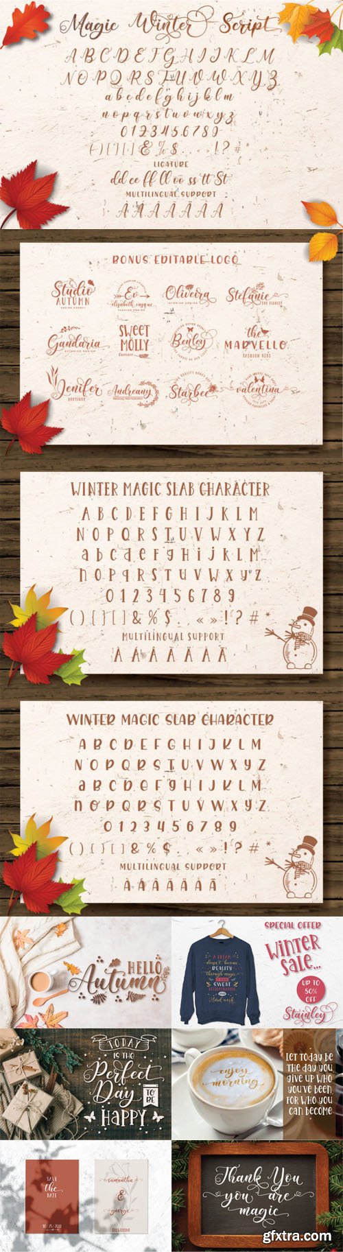 Magic Winter - Lovely Font Trio + Extras