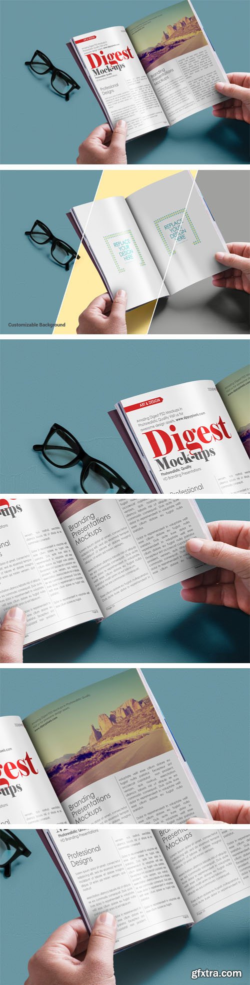 Amazing Digest Size Magazine PSD Mockup Template