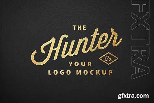 Gold Foil Lettering Logo Mockup PSD