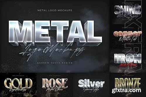 Shining Metal Logo Mockups PSD