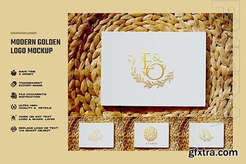 Golden Logo Mockup PSD