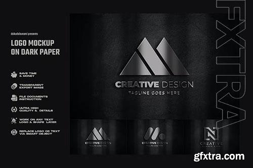 Logo Mockup on Dark Paper PSD