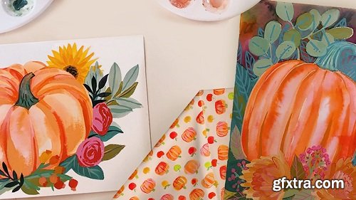 Pumpkin Florals in Mixed Media: Illustrate with Watercolor, Gouache and More