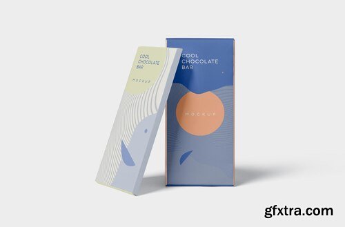 Sweet chocolate bar packaging mockup