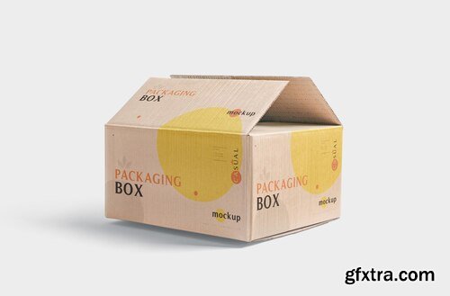 Corrugated cardboard box mockup