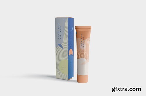 Cosmetic tube with box mockup