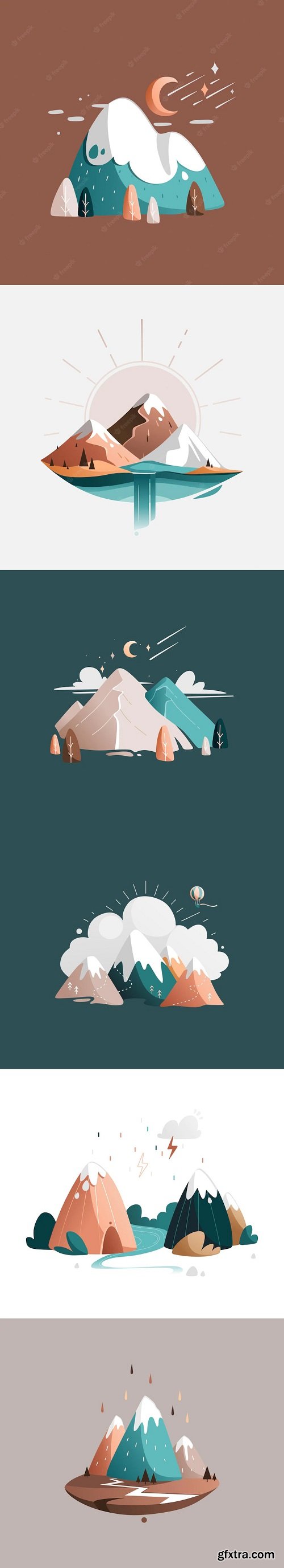 Vector mountain landscape