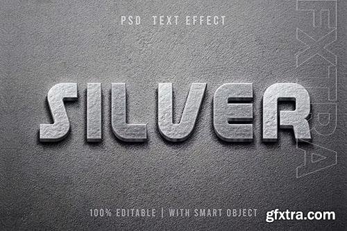 3D Silver Text effect - Template Editable PSD