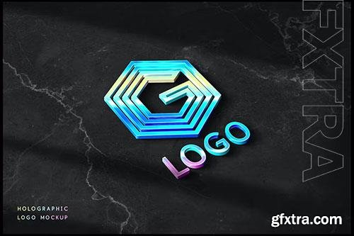 Holographic Logo Mockup PSD