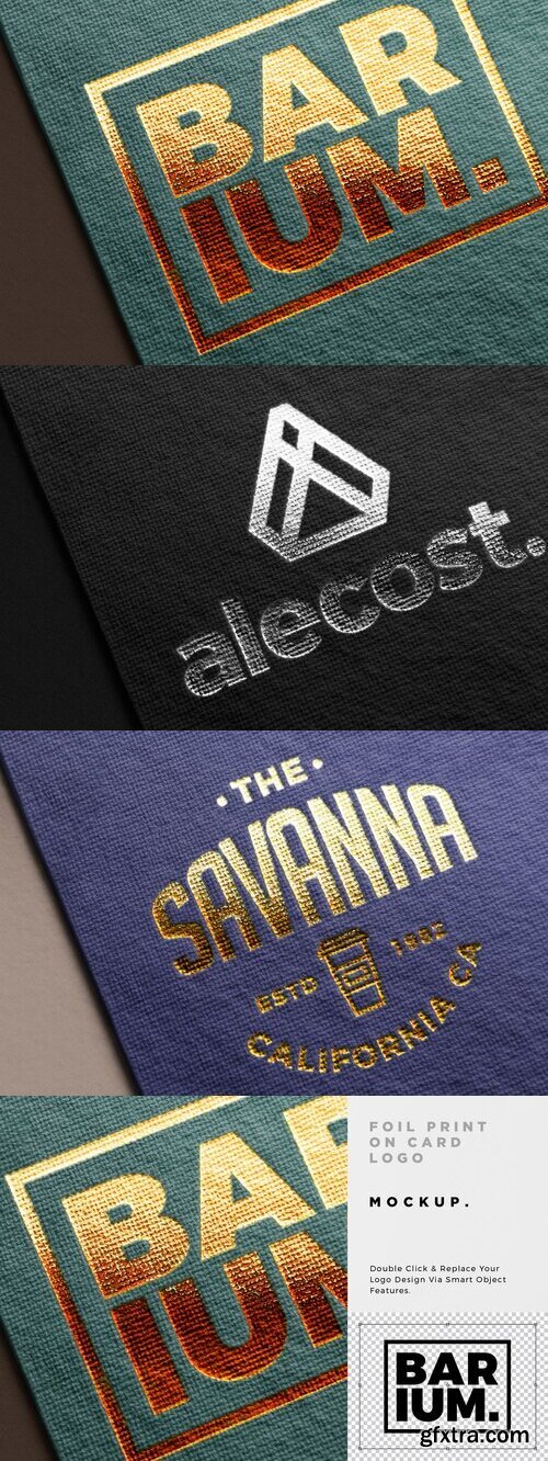 CreativeMarket - Foil Paper Printing Logo Mockup 6995416