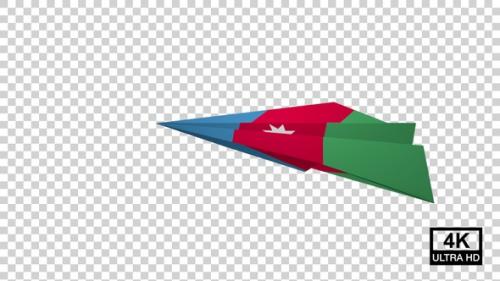 Videohive - Paper Airplane Of Azerbaijan Flag V2 - 39700576 - 39700576