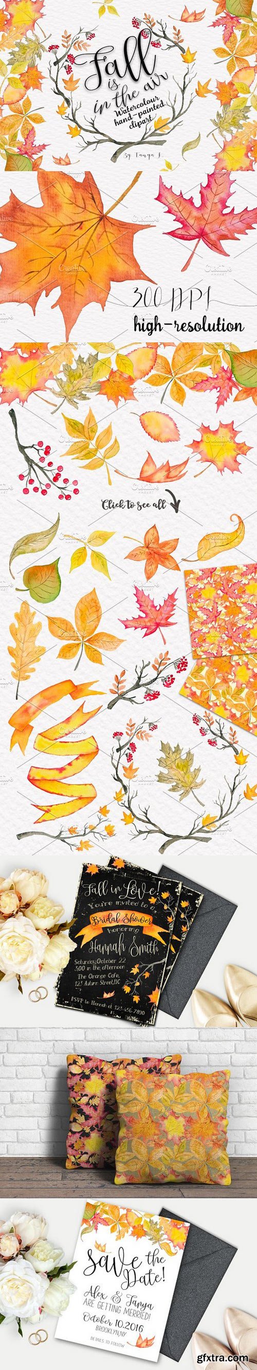 Fall is in the air Autumn Watercolor