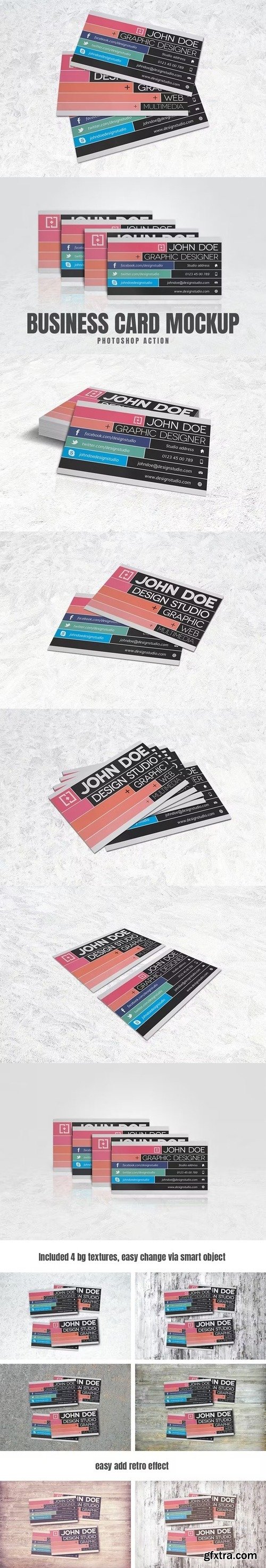 Business Card Mockup-Retro Effect