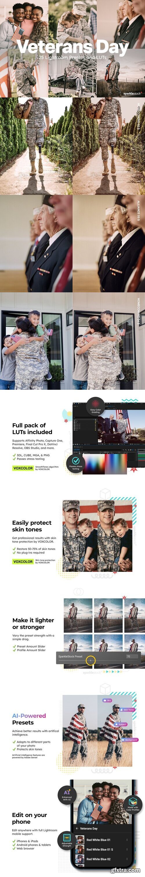 Creativemarket - Veterans Day Lightroom Presets and LUTs 10307039