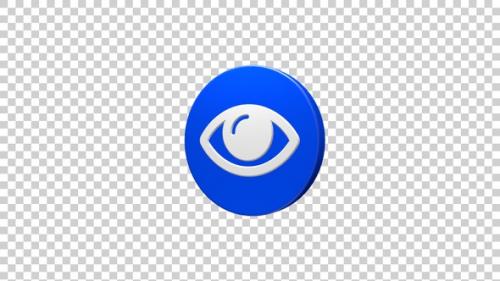 Videohive - Eye Open Icon Rotating Blue - 39733994 - 39733994