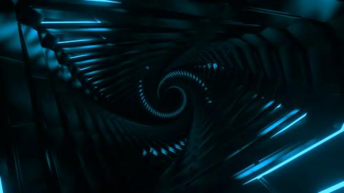 Videohive - Movement in Spiral with Structure and Neon Stripes - 39738245 - 39738245