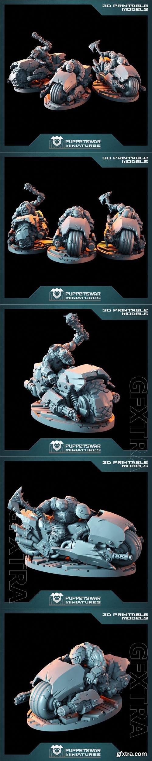 Puppetswar Miniatures - Ork Biker Set 3D Print