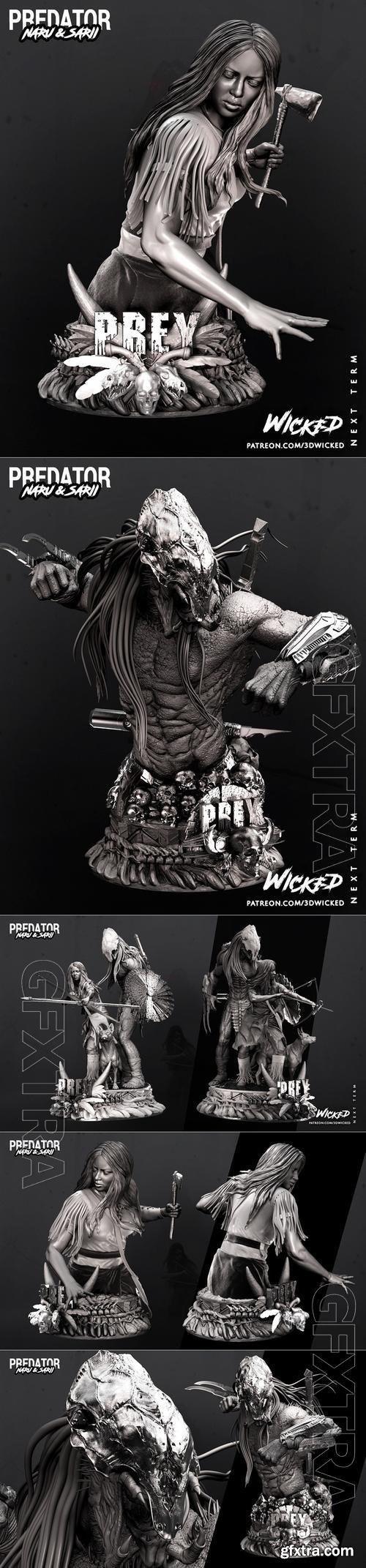 Wicked - Predator and Naru - Statue and Bust 3D Print