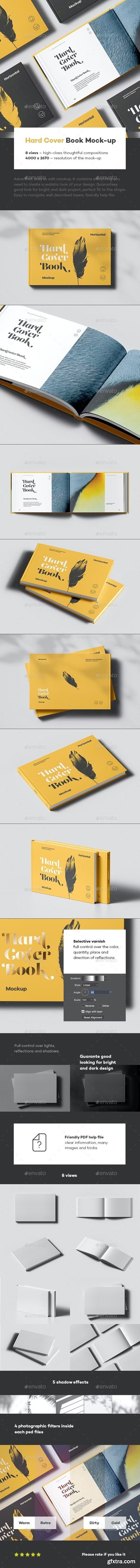 GraphicRiver - Hard Cover Horizontal Book Mock-up 40185339