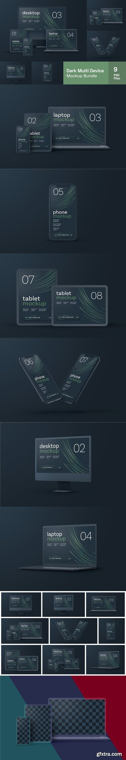 CreativeMarket - Dark Clay Multi Device Mockup Set 7165106