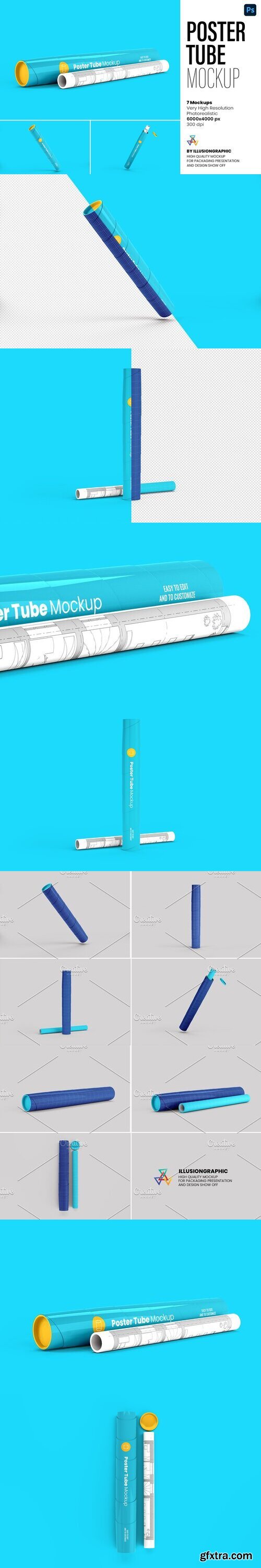 CreativeMarket - Poster Tube Mockup - 7 views 10371682