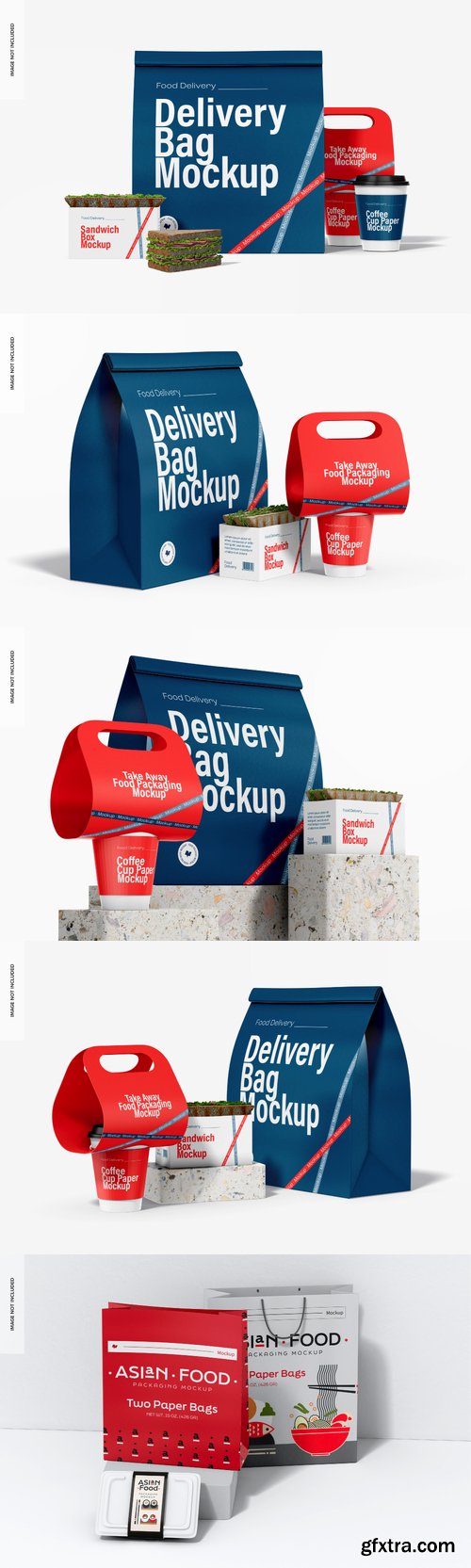 Delivery paper bags mockup