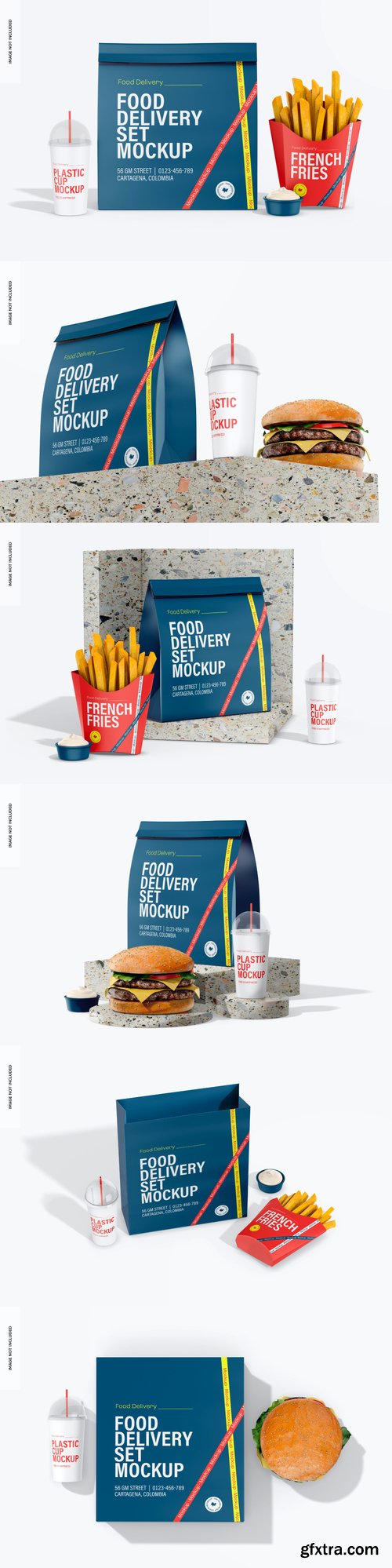 Food packaging set mockup