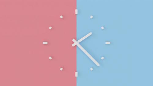 Videohive - Abstract and minimal face clock on pastel background - 39974138 - 39974138