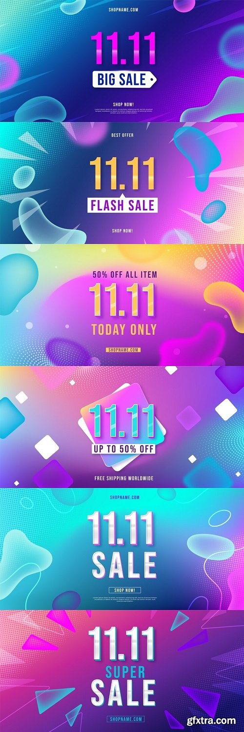 Radient 11.11 shopping day sale banner template