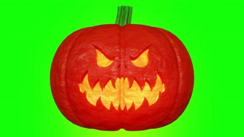 Videohive - Halloween pumpkin twinkle on green background, halloween party, scary party background - 40484000 - 40484000