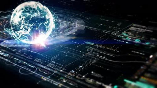 Videohive - Futuristic Digitally Generated Holographic Earth - 40507688 - 40507688