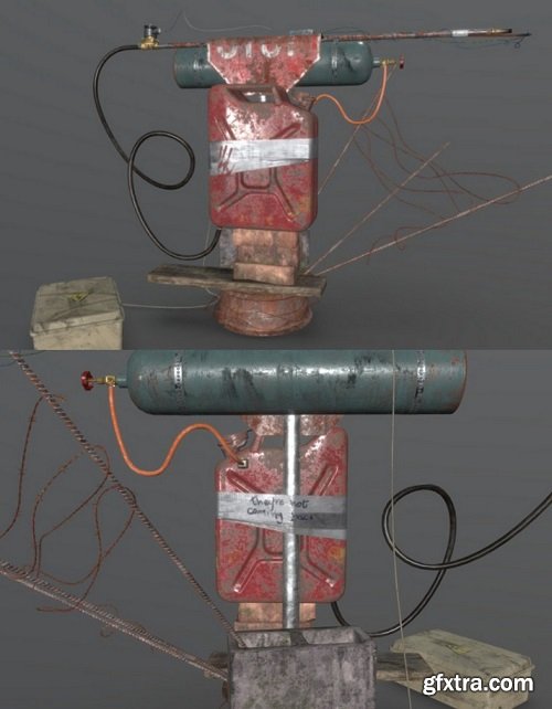 Flamethrower for zombies 3D Model