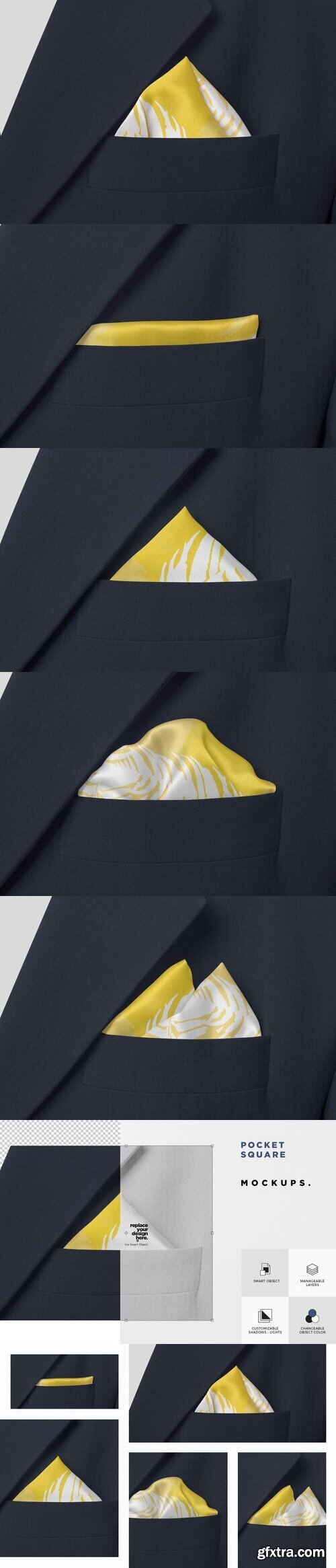 CreativeMarket - Pocket Square Mockups 7498751