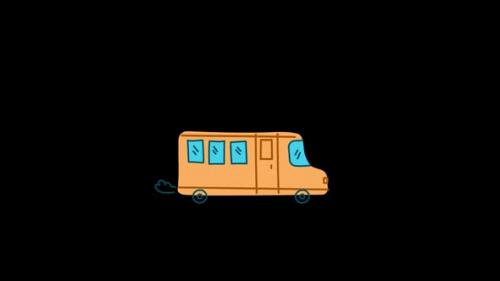 Videohive - Cartoon School Bus Animation On Alpha Channel - 40519782 - 40519782