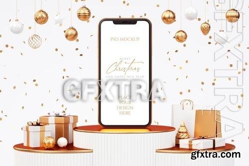 Christmas Phone Mockup WZFC2BK