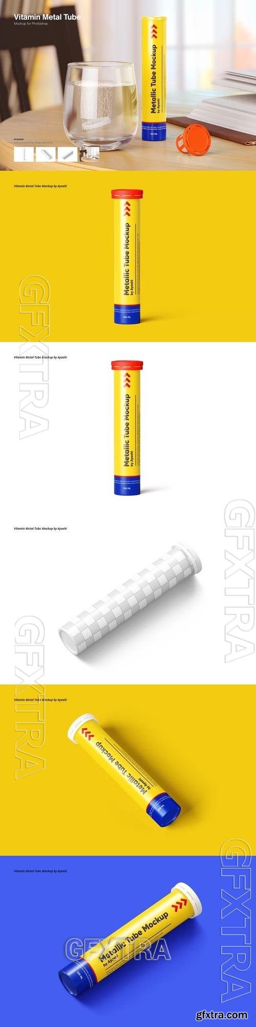 Vitamin Metal Tube Mockup 98PH5P4