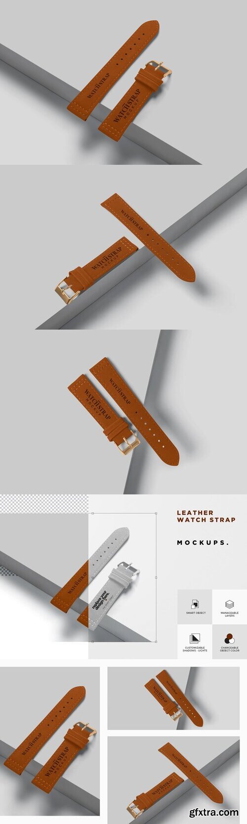 CreativeMarket - Leather Watch Strap Mockups 7498968