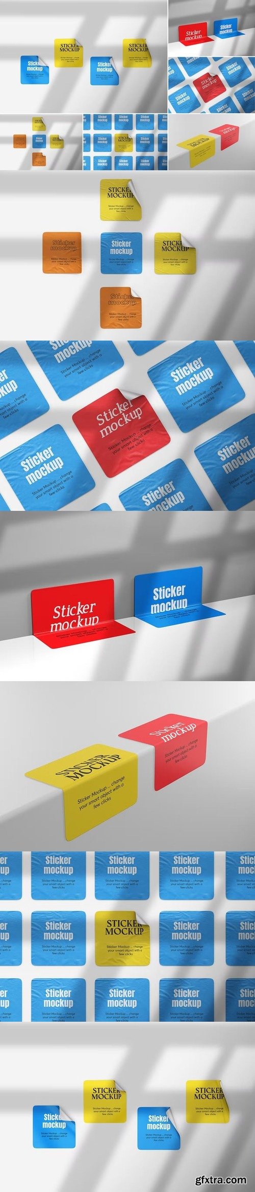 Square Sticker Mockups