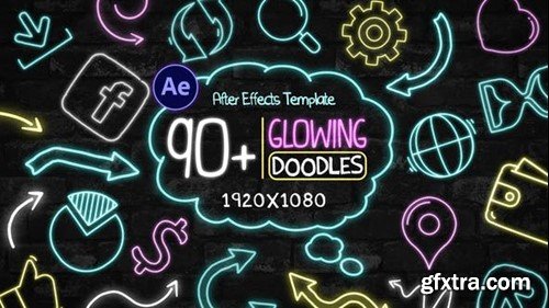 Videohive 90+ Glowing Doodles Pack 40563438