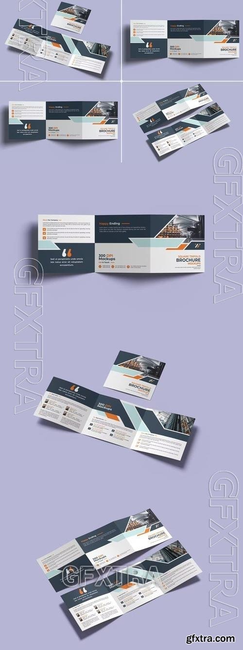 Square Trifold Brochure Mockups 6DKLECT