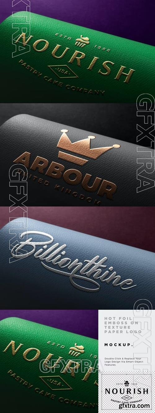 Hot Foil Paper Emboss Logo Mockup BBFZNK4