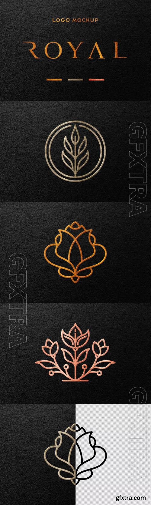 Royal Foil Stamping Logo Mockup PSD