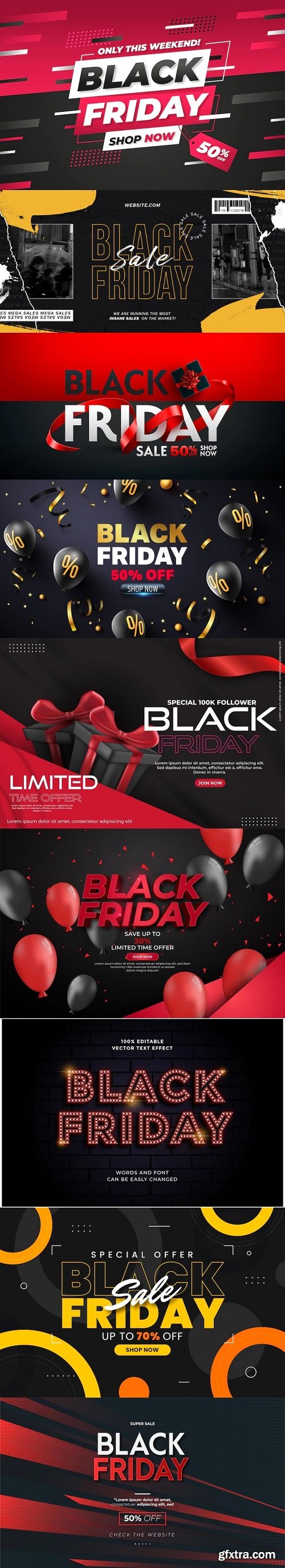 Modern black friday sale banners