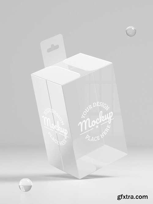 Transparent carton packaging mockup design