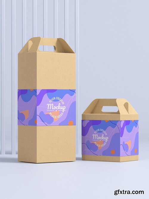 Cardboard packaging mockup design