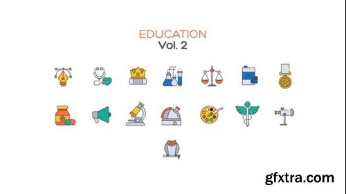 Videohive Education Line Icons Vol.2 40392554