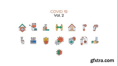 Videohive Covid 19 Line Icons Vol.2 40332056