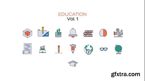 Videohive Education Line Icons Vol.1 40392427