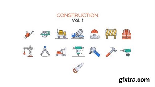 Videohive Construction Line Icons Vol.1 40331875